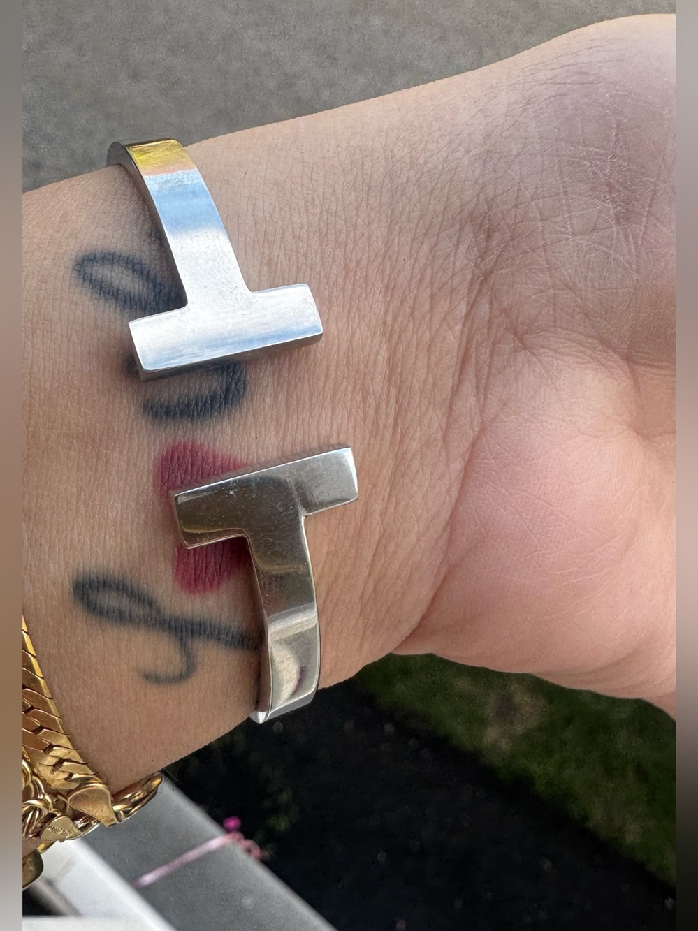 Modern Silver T-Shape Cuff Bracelet